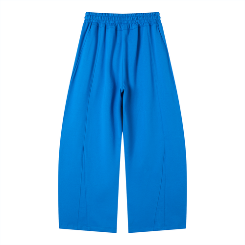 LOHÉ NOU Cobalt Wide-Leg Panel Sweatpants in cobalt blue, back view